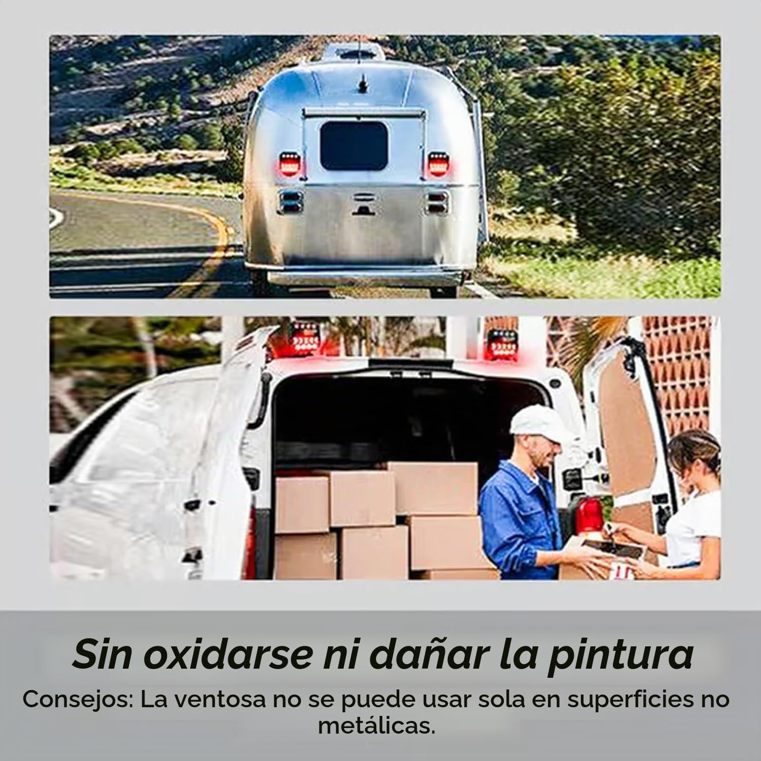 KinZon LED 2 x Luces Pilotos Traseros Remolque Base Imán Inalámbrica, E11 Marcado Aprobado Homologados, Camión Magnético Sin Cable Inalámbrico Para Auto Camión Tractor Remolque Caravana