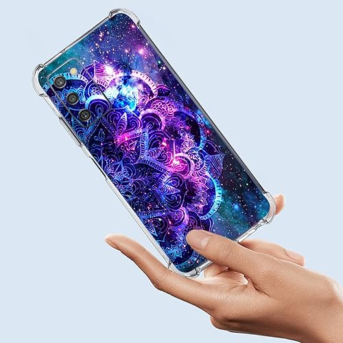 Miniatura 3 de Funda para Galaxy A03s, diseño de mandala morado y cielo, a prueba de golpes, TPU de cuerpo completo, resistente a los arañazos, para Samsung Galaxy