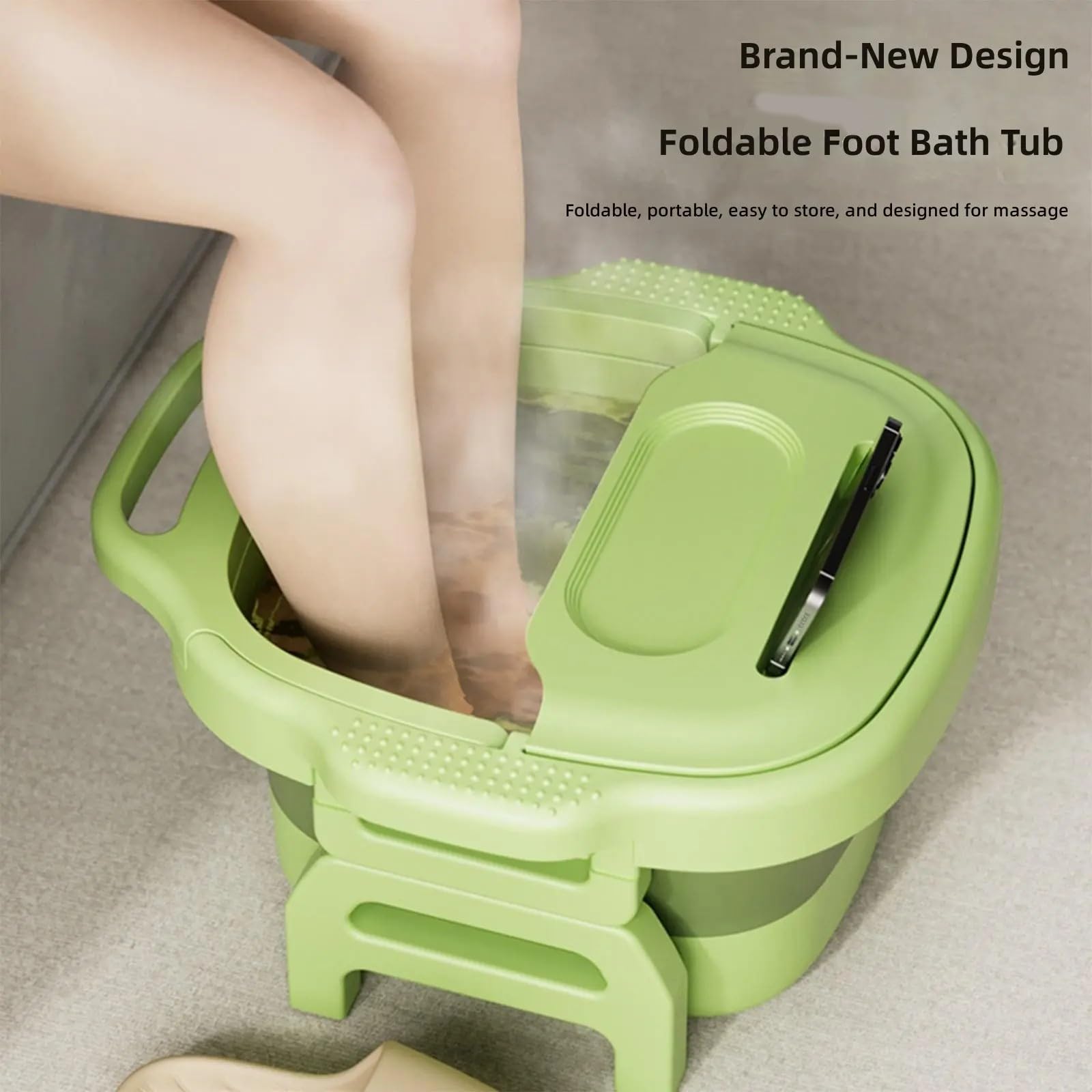Generisch Platzsparender, Faltbarer Fußeimer mit ergonomischem Design und Tragegriff für kleine Bereiche Wärmespeicherndes Fußbad