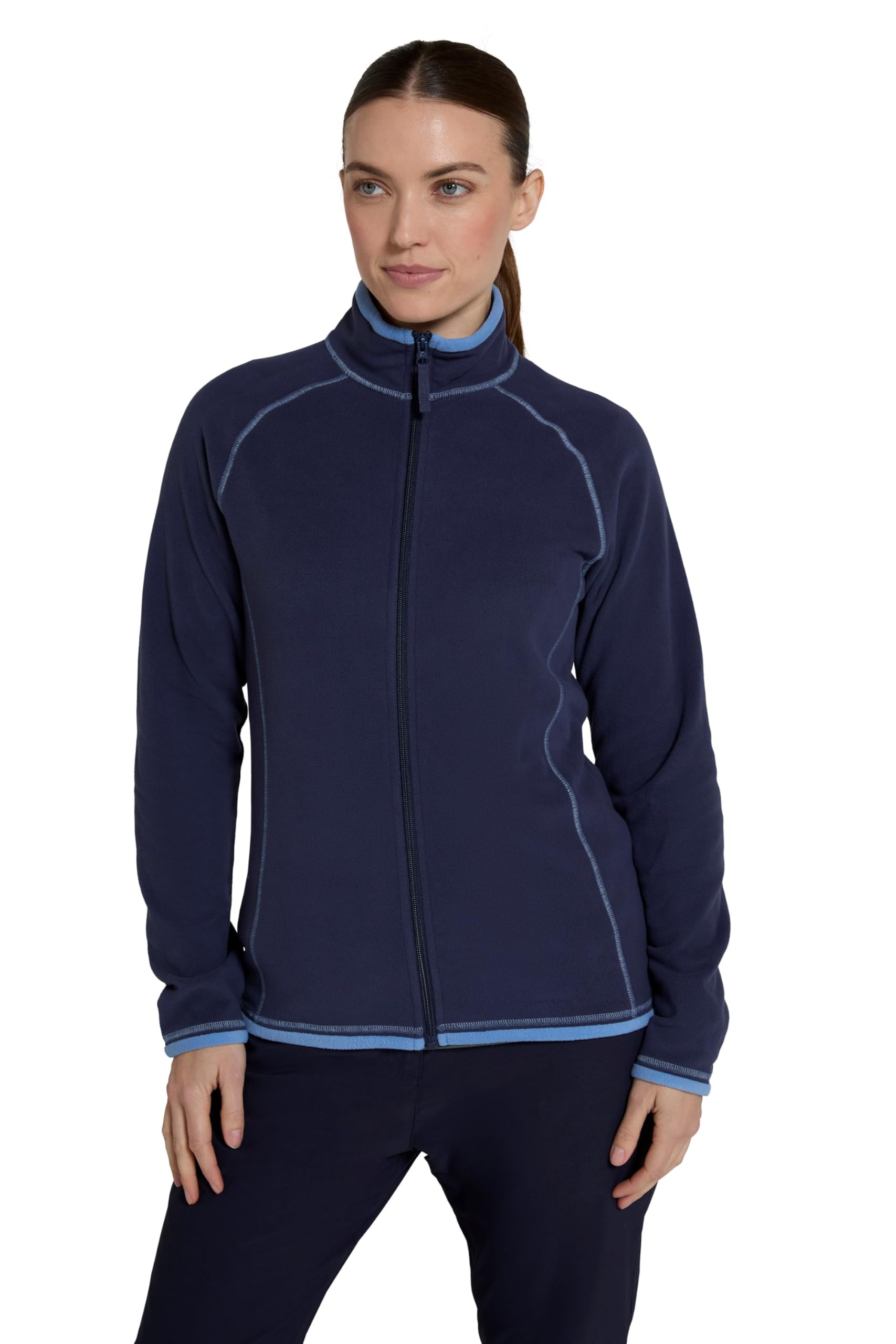Mountain Warehouse Women's Navy Montana Fleece Jacket - Microfleece Lightweight Half Zip Sweatshirt - Spring Summer, Outdoors, Travelling & Hiking Size 16