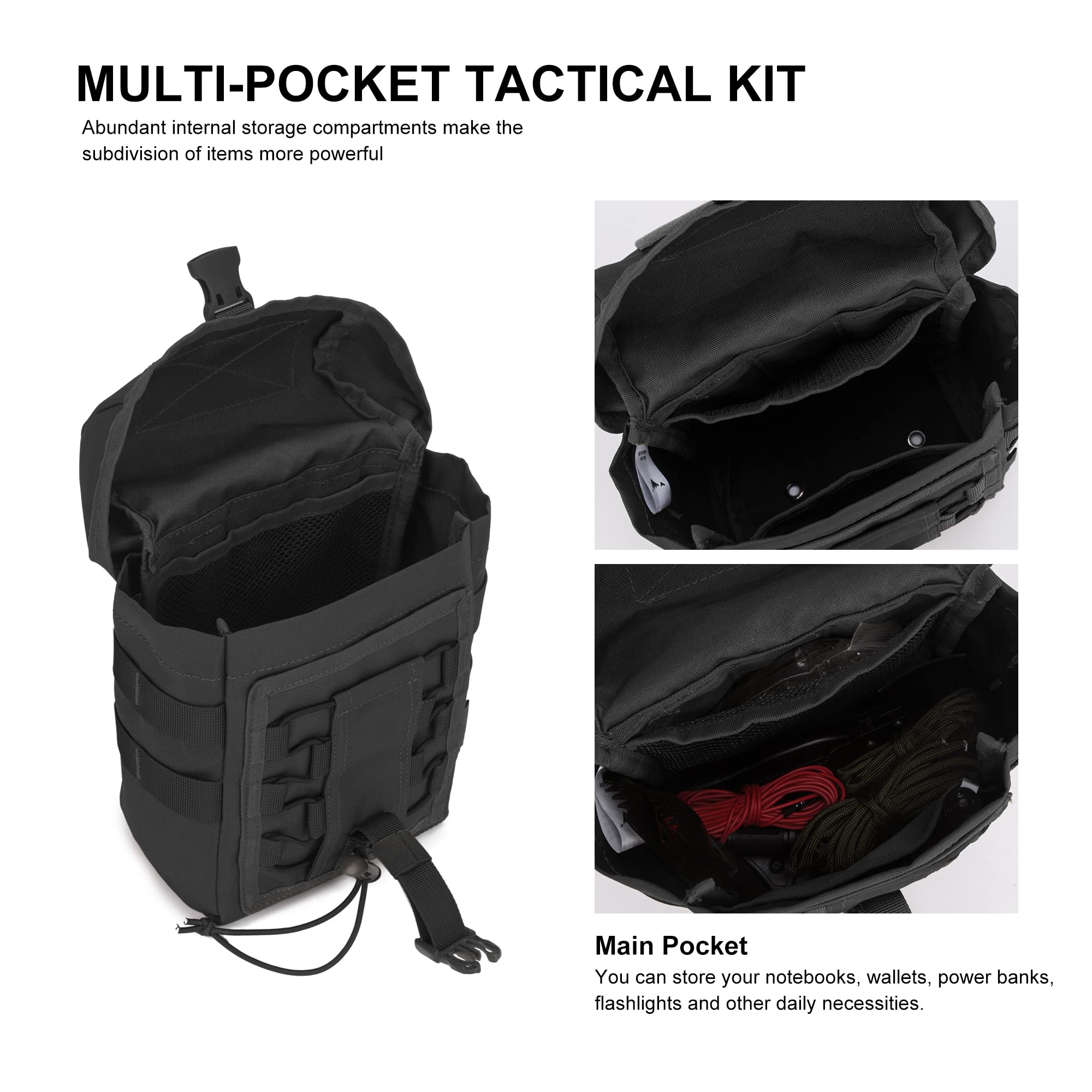 Mardingtop Borsa Tattica Molle – Accessorio Outdoor Per Corsa, Ciclismo E Trekking, In Cordura Resistente – Cachi, Compatta 20,5x12x5,5 Cm