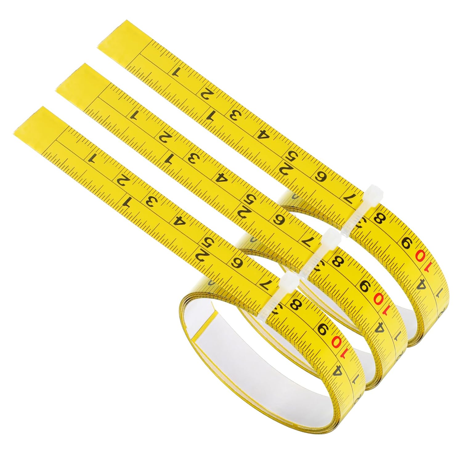 3PCS 3.3ft Self Adhesive Measuring Tape, Carbon Steel Adhesive Tape Measure,Reading from Left to Right And Right to Left, Imperial And Metric Scales Ruler Sticker, for Woodworking Measurement, Drawing