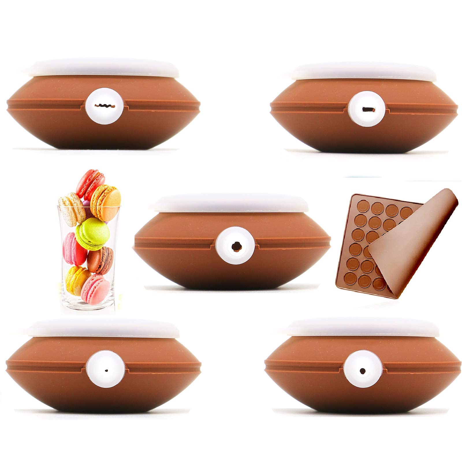 Stampo Per Macaron In Silicone - 48 Cavità | Con Pennelli E Bus Per Decorare | Per Dolci E Biscotti - Foto 8