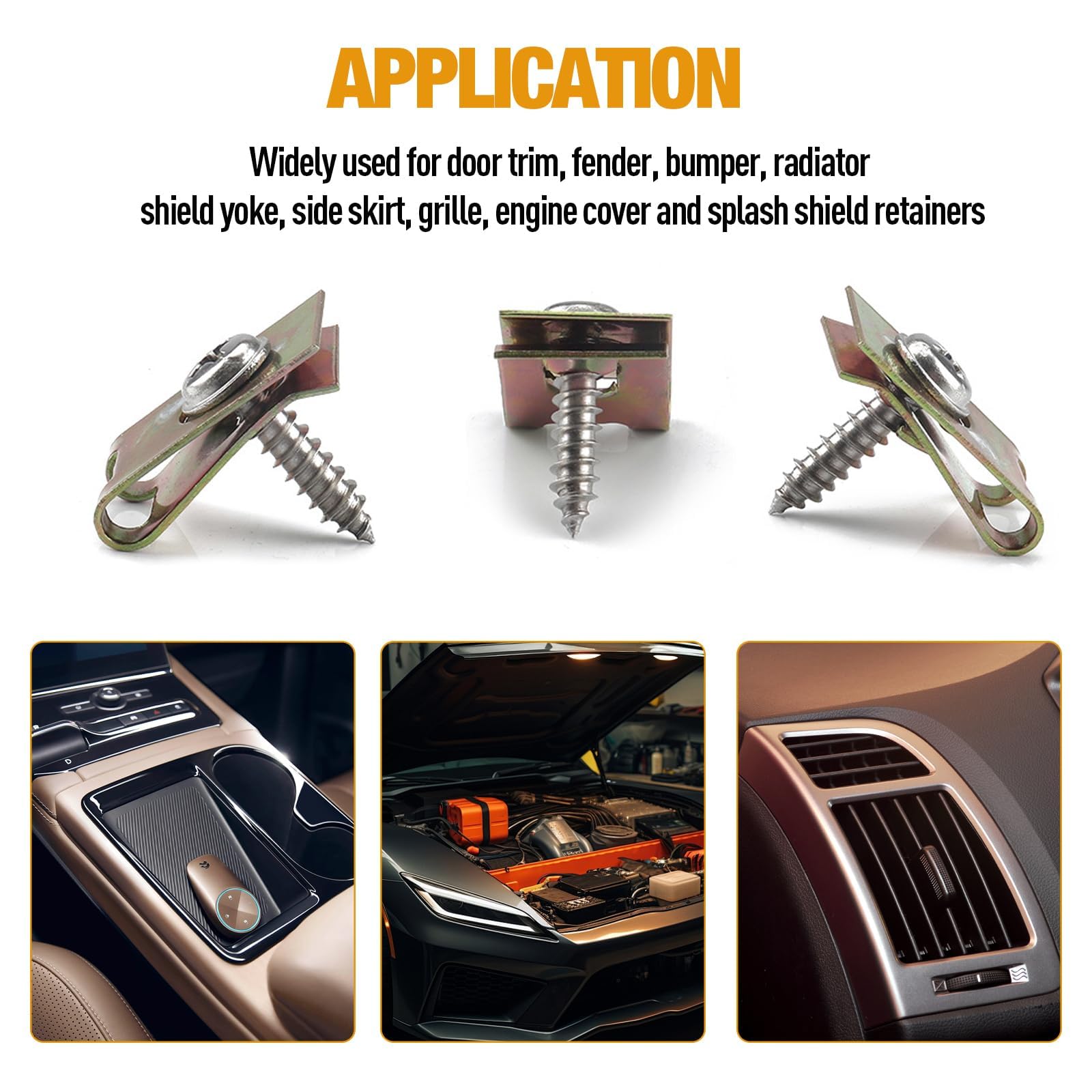 200 Stück Auto U-Clip Blechmuttern für Mercedes-Benz VITO III W447 / Viano 2014-2022, Metall Schnappmutter Karosserie Schrauben Sortiment Set KFZ Befestigungsclips