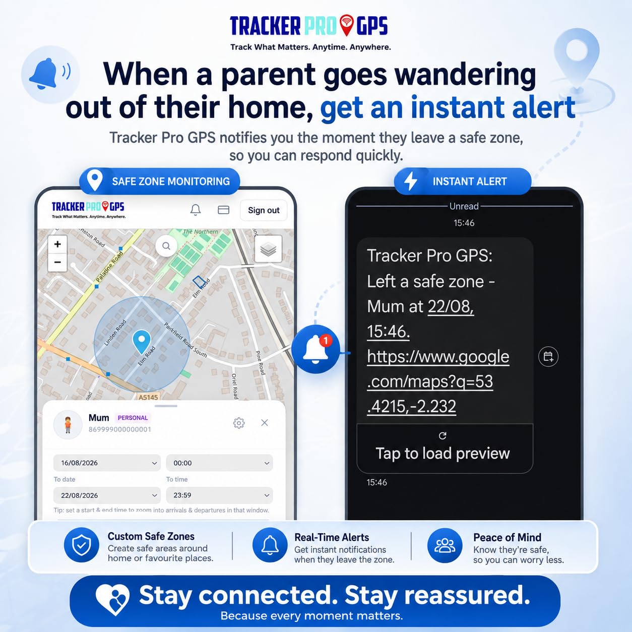 Rastreador personal GPS en tiempo real, dispositivo compacto para personas