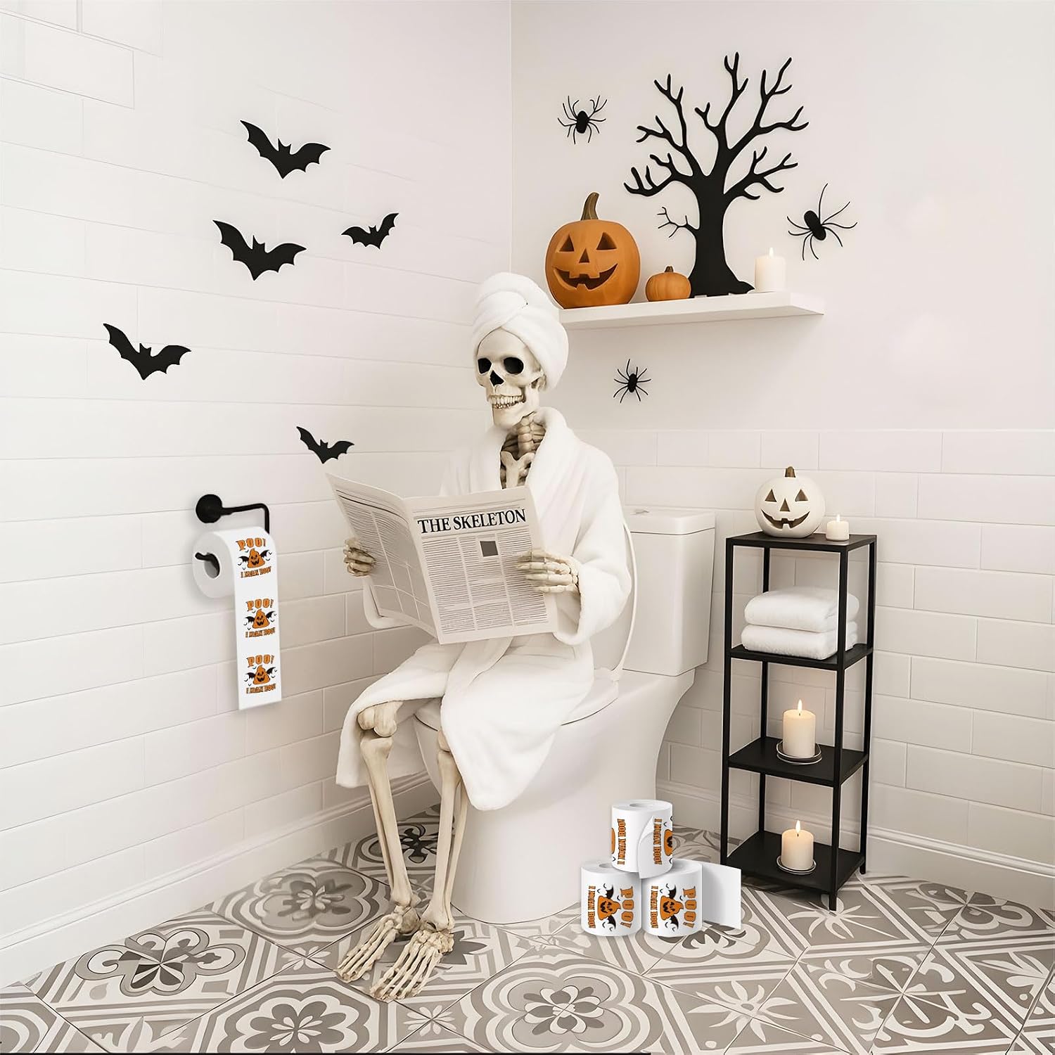 Funny Halloween Bathroom Decorations, Cute Halloween Toilet Papers for Women Men, Poo I Mean Boo Bath Room Toilet Paper, Spooky Home Decor, Novelty Halloween Gag Gift for Friends Coworkers image 5