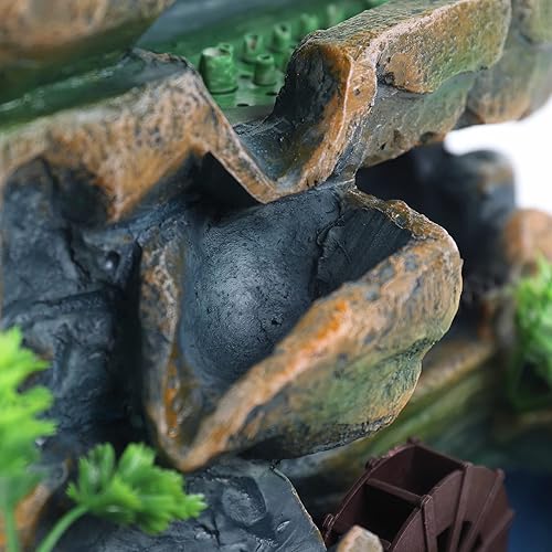 Miniatura 8 de Adornos de rocalla de fuente de agua con cascada y luces LED de colores, mini cascada de escritorio, pequeña rocalla para oficina, hogar, dormitorio