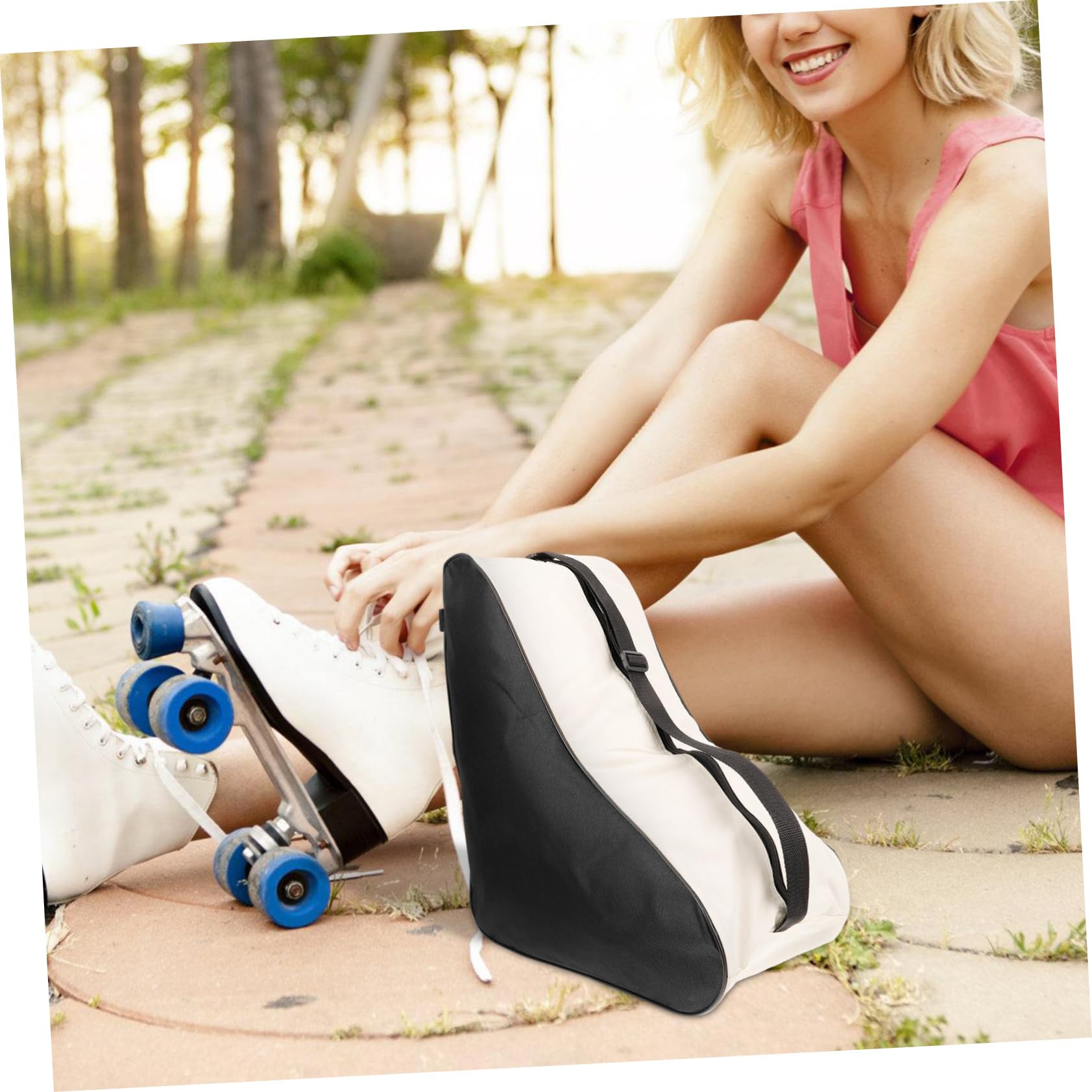 Abaodam Bolsa para patines resistente al desgaste, práctico soporte para patines de diseño simple para un fácil uso y limpieza de transporte