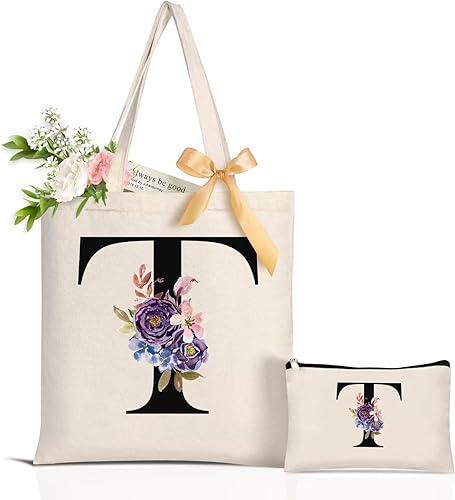 Bolsa de regalos de boda para despedida de soltera, bolsa de maquillaje para novia, bolsa de lona pequeña de 13 onzas para mujeres, profesores,
