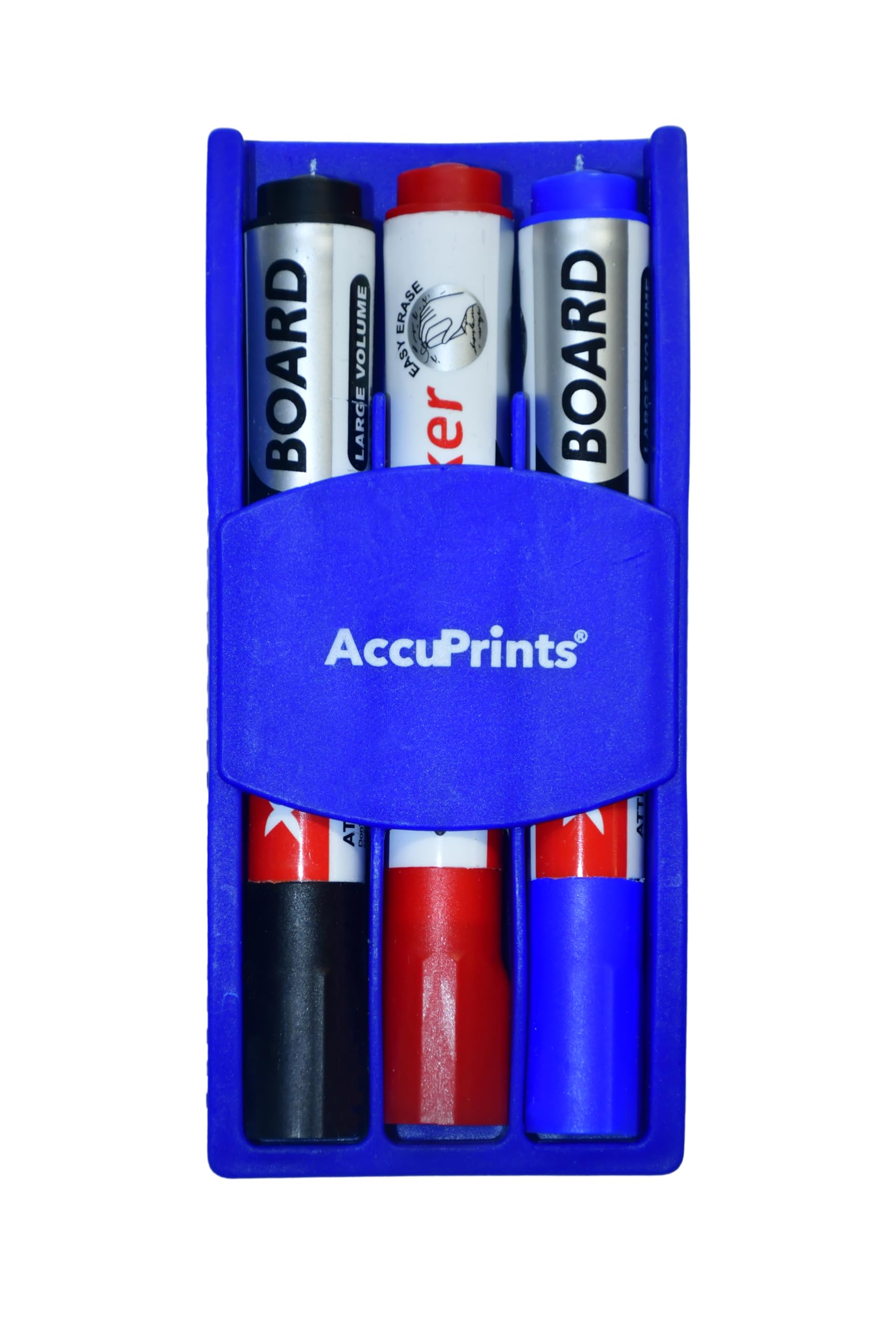 AccuPrints Set of 3 White Board Marker with Magnetics Dusters | Markers for White Board Magnetics Dry Erase Markers Fine Tip Low-Odor Whiteboard Markers with Dusters (Magnetic Duster 3 Set) (A6P0)