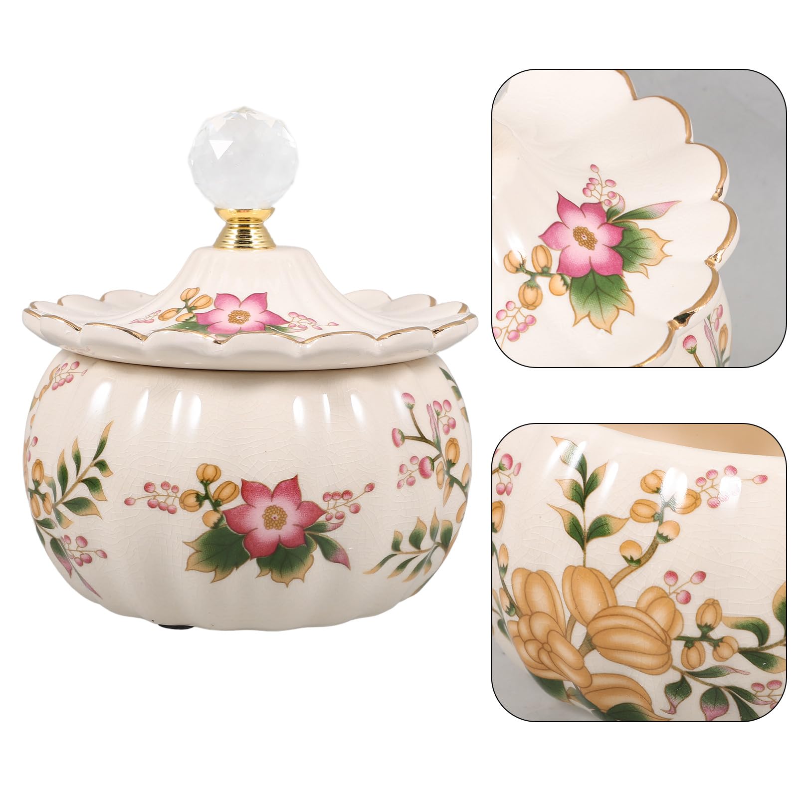 ULTECHNOVO Scatola per Gioielli Facile da Aprire e Chiudere in Ceramica Bianca Cristallo, Contenitore Decorativo Semplice per Natale e Anniversari per Anelli e Orecchini