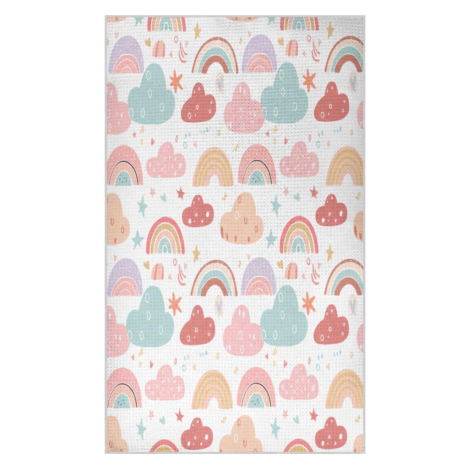 BURSTDDY Rainbows Kitchen Towels,Absorbent Dish Towels 1 Pack
