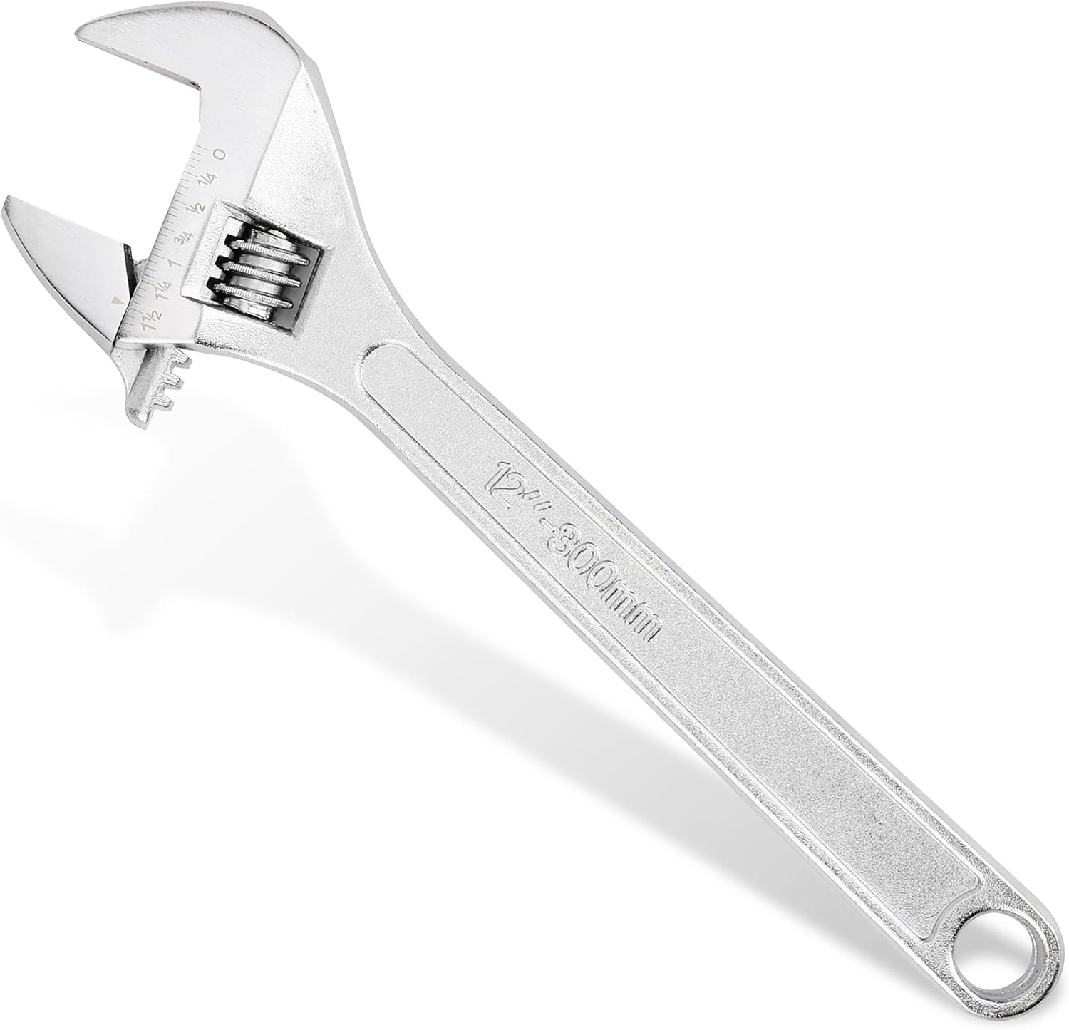 Tempest 12 Inch Adjustable Wrench with Laser Etched SAE and Metric Scales, Carbon Steel Heavy Duty Leverage Shifter Spanner with Smooth Worm Gear for Large Pipe Repairs and Mechanical Tasks