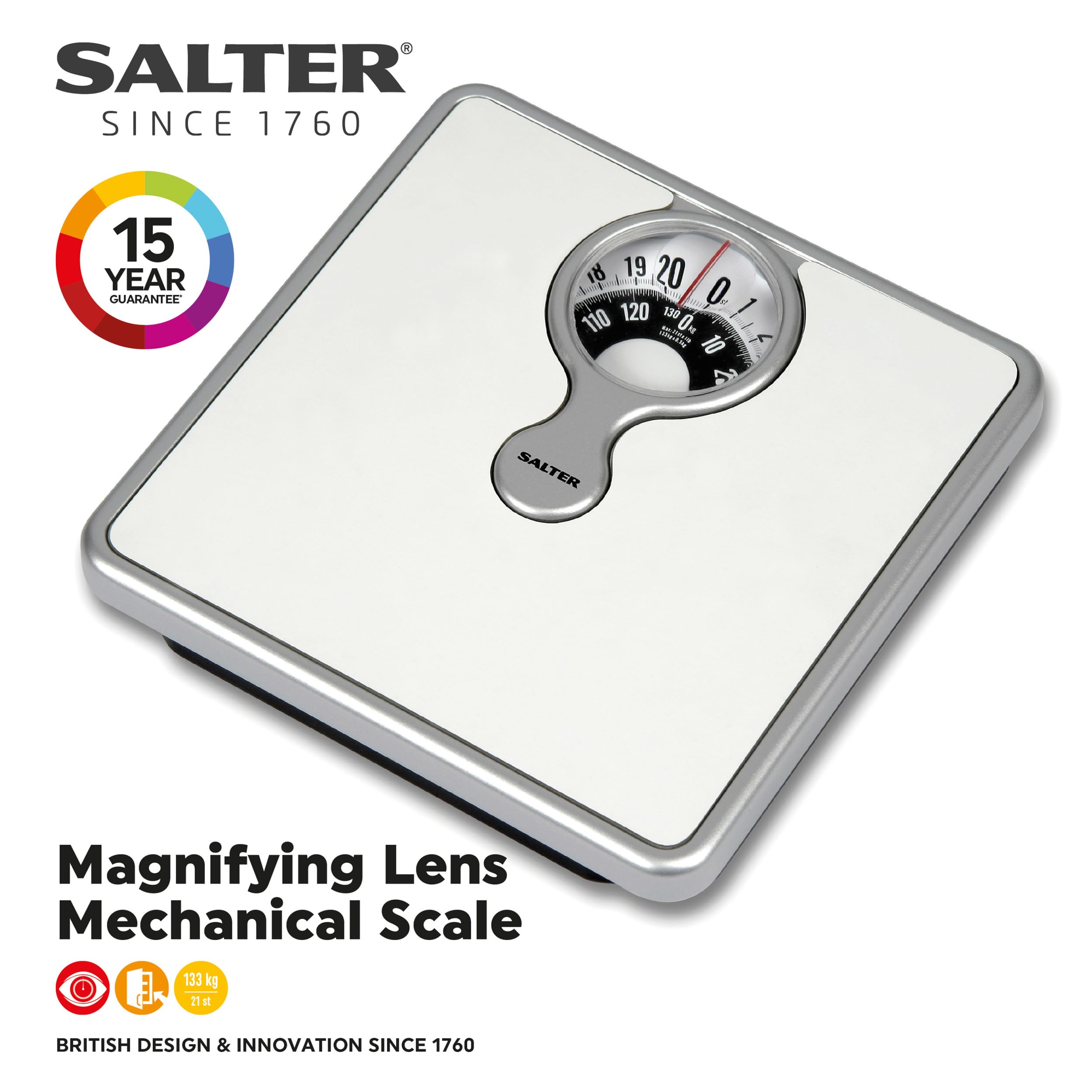 Salter 484 WHKR Mechaniczna waga łazienkowa 133 kg biała