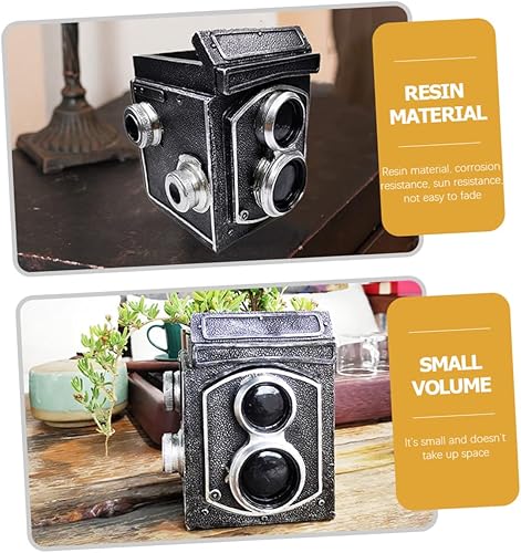 Miniatura 9 de COHEALI Maceta retro con forma de cámara para suculentas y cactus, maceta de escritorio compacta de resina para el hogar, oficina, alféizar de