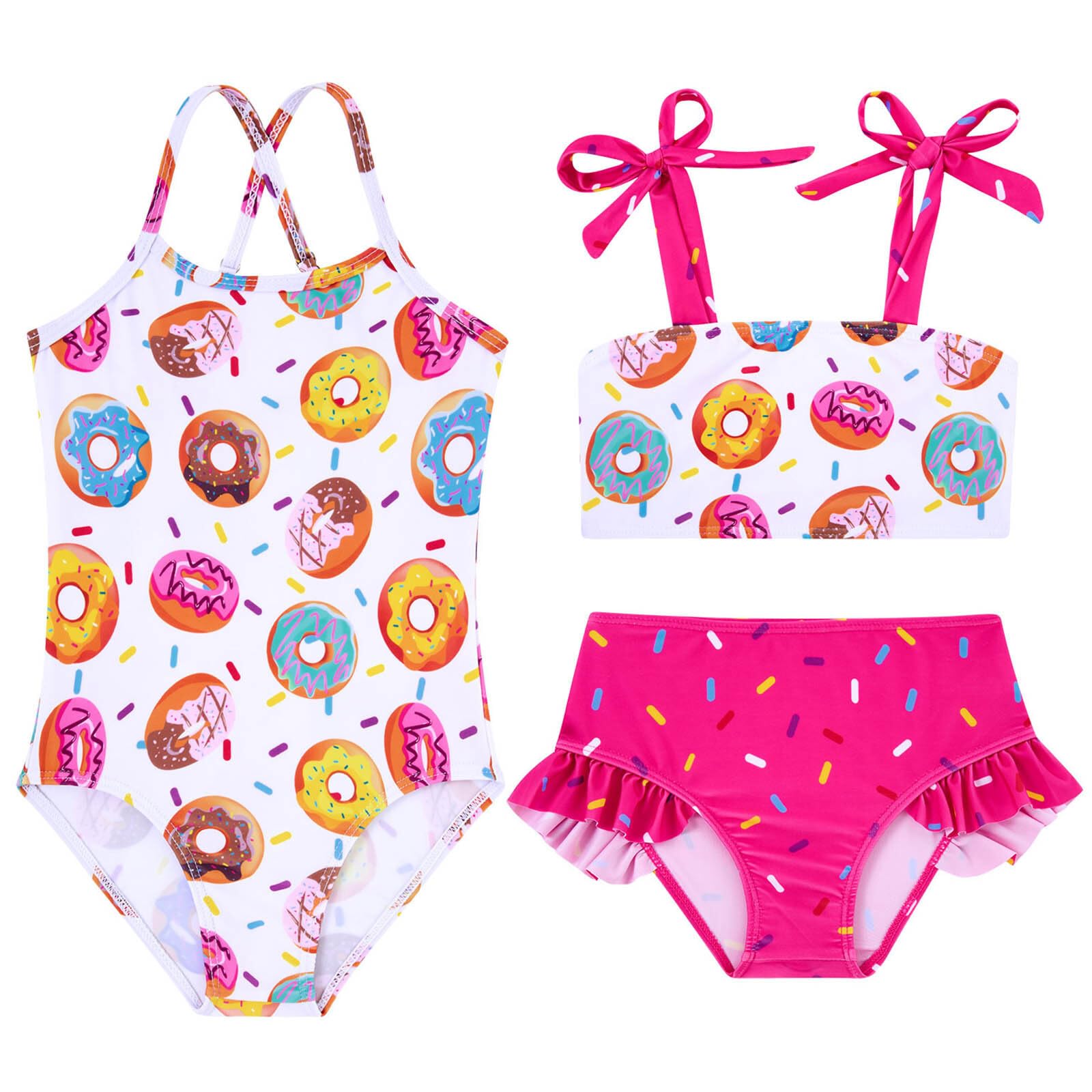 kids4ever Mädchen Badeanzug Bikini Set 2 Teilig Zweiteiliges Set Badebekleidung Strandbadeanzug für Kinder 2-7 Jahre