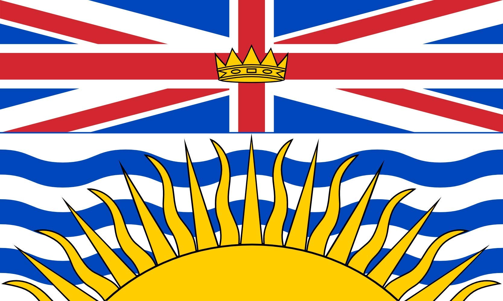 Drapeau Colombie-Britannique grand format paysage haute résistance