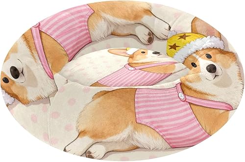 KLL Cartoon Long Dog Yellow Warm & Cozy Pet Cat Bed fluffier Dog & Cat Cushion for Extra Small Size Pets Sleeping cama elevada para Perros Grandes