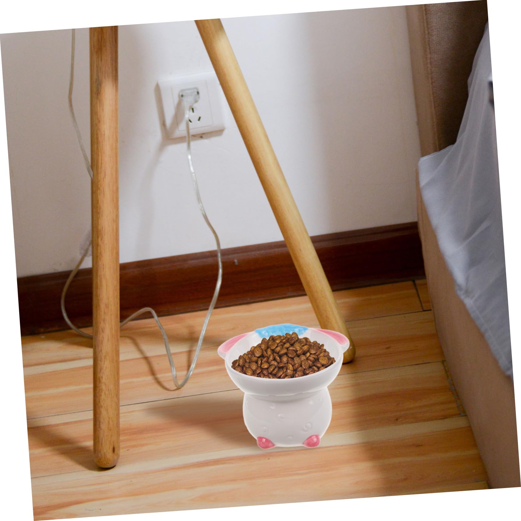 Cuenco para Gatos De Comedero Elevado para Gatos Protección Columna Adecuado para Comedero y Bebedero