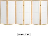 Vista 46 de Pantalla Shoji corta de doble cruz de 4 pies - Negro - 6 paneles