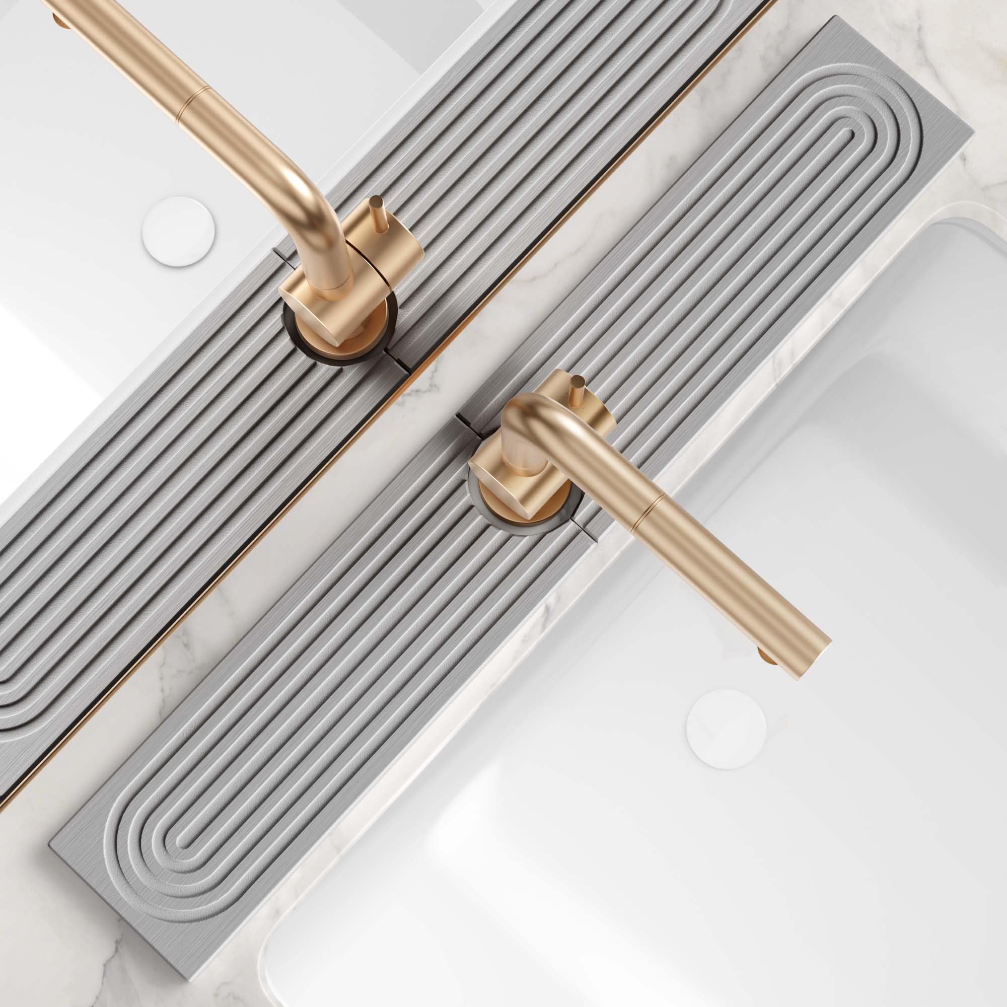 Kitchen Faucet Absorbent Mat - Diatomaceous Earth Splash Guard for Sink Faucet, Aesthetic Water Absorbing Stone Tray in The Modern Home [Grey, 23.6" x 3.9"]