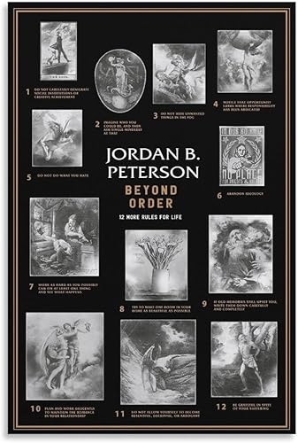 YWVWY Póster de 12 reglas para la vida de Jordan Petersons, con citas motivacionales, lienzo, impresiones artísticas para pared, regalos, fotos, disponible en Yaxa Colombia
