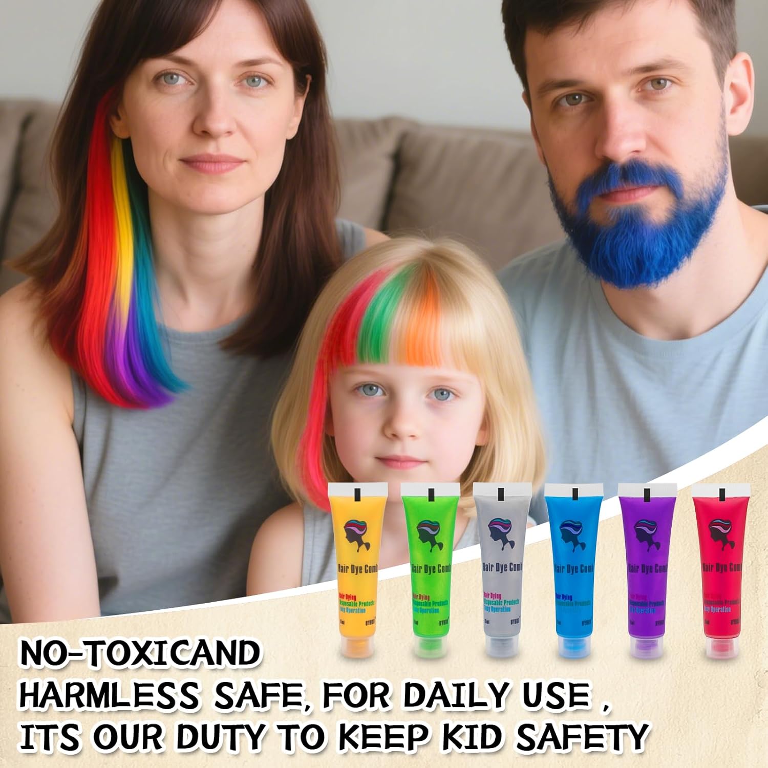 Byhoo 6PCS Temporary Hair Dye for Dark Hair, Hair Chalk for Girls, Kids Hair Dye, Washable Hair Color, Girl Gifts for 7-13 Year Old Girls Birthday - Image 7