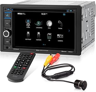 BOSS Audio Systems BVB9364RC Car Stereo - Double Din, 6.2 Inch Touchscreen, Bluetooth, CD DVD Player, AM/FM Radio Receiver, Backup Camera, USB, SD, Wireless Remote Control
