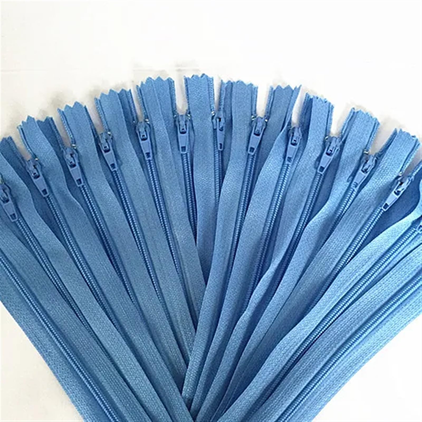 MOHUIED Separating Jacket Zippers 10pcs Nylon Coil Zippers Tailor Sewer Craft DIY Apparel Sewing Supplies,Crafts Sewing(LIGHT BLUE,24inch (60cm))
