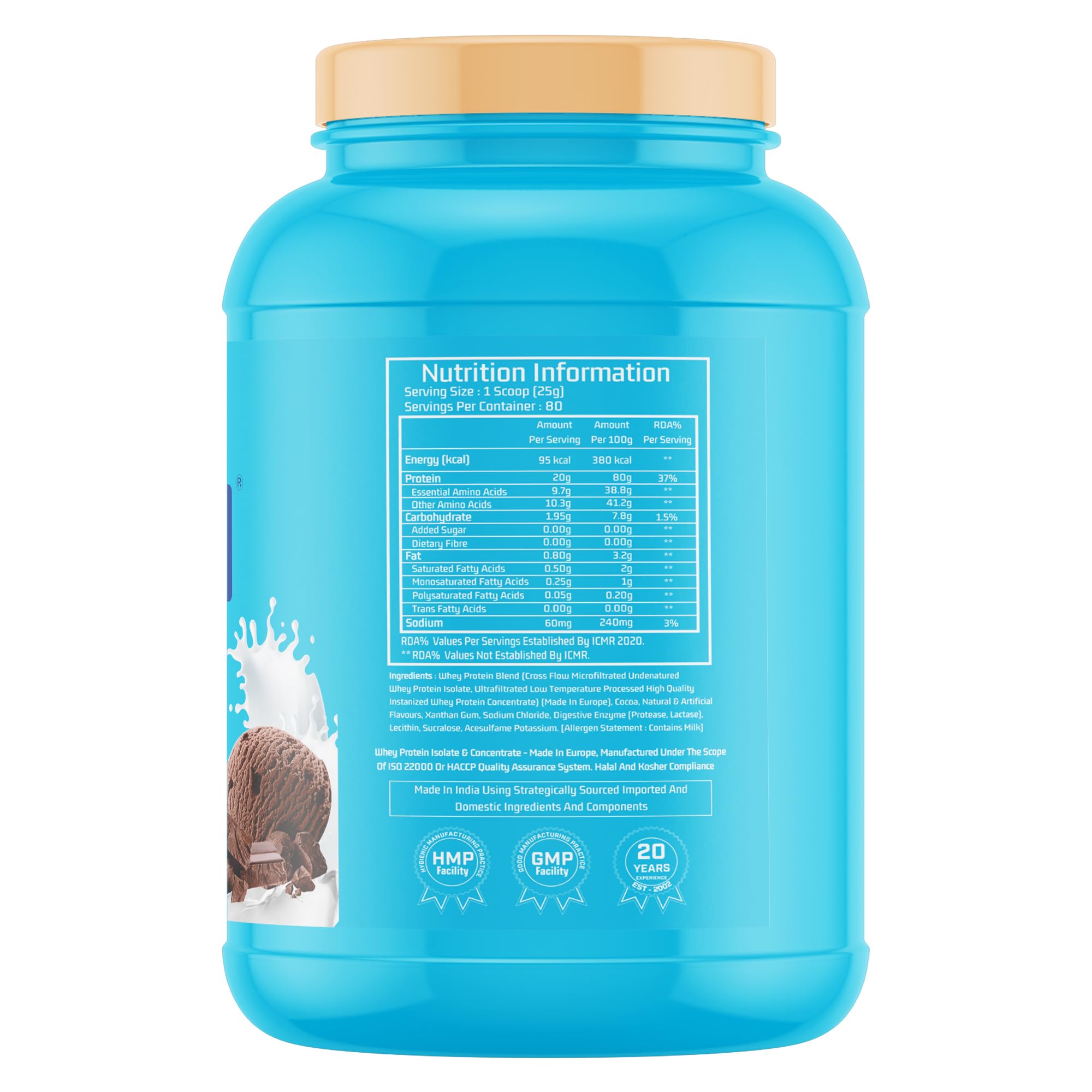 Myfitness Protein Powder 2kg Rich Chocolate 80 Servings | 100% Whey H2O | 80% Protein Per Serving | Isolate & Concentrate Blend | Added Digestive Enzymes | Whey Protein Powder — Amazon image 8