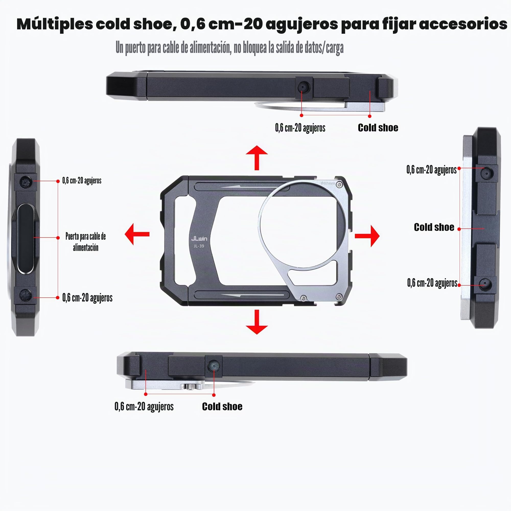 Estabilizador universal Fotga para smartphone con asas y filtro ND variable 67mm ND2-ND400 para iPhone Samsung Vlog Live Stream Grabación de vídeo