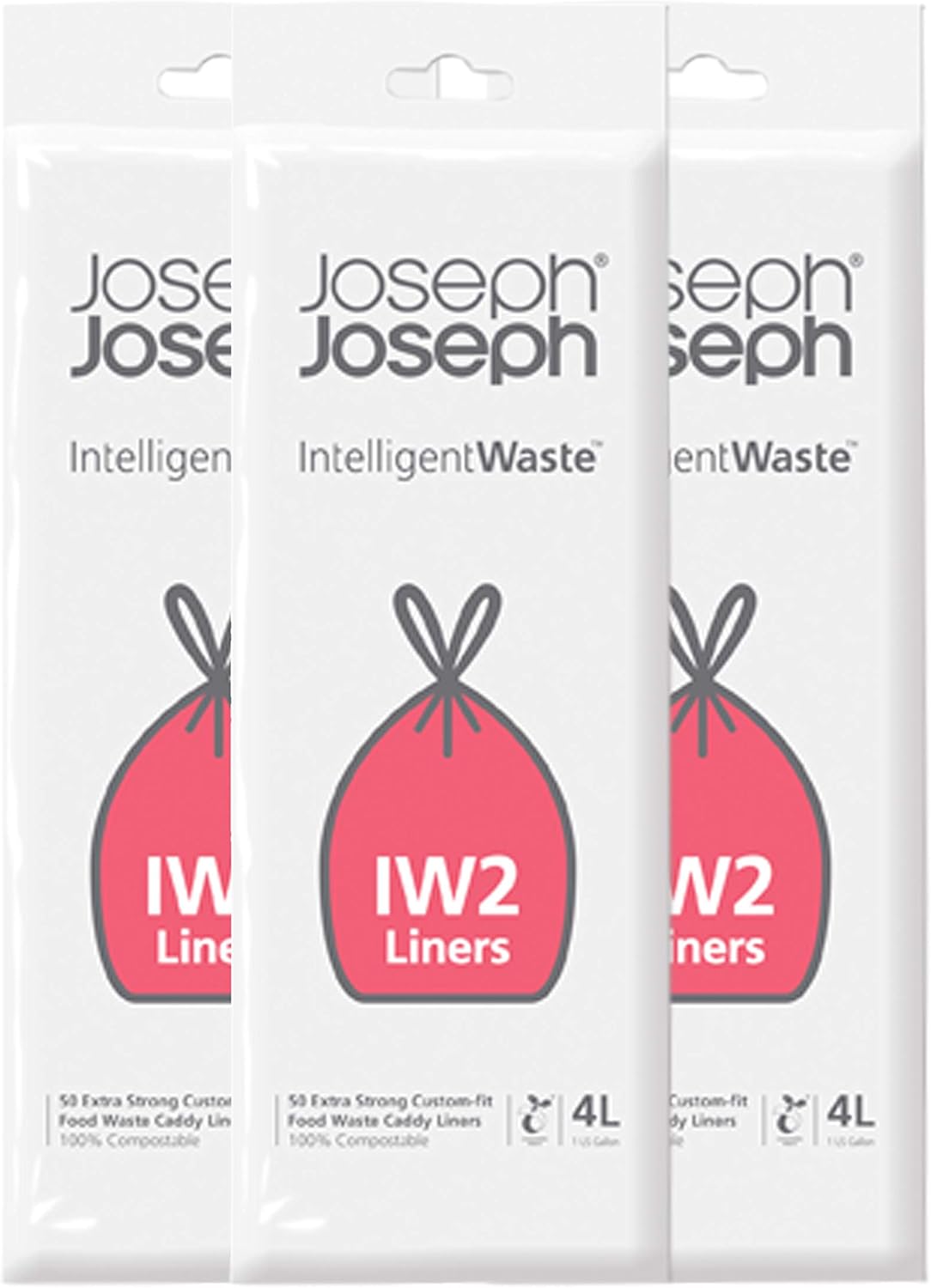 Joseph Joseph IW2 4 Litre Caddy Liners x 150 Compostable Bags (3 Packs
