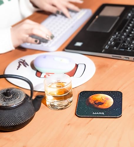 Miniatura 9 de Posavasos de alta calidad diseñados por IA  ideales para bebidas calientes en mesas de café y comedor  Juego de posavasos divertidos, frescos y