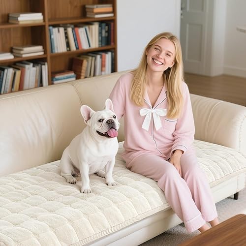 Miniatura 7 de LOOBANI Funda de sofá lavable para perros fundas mullidas para sofá, aptas para mascotas, de 27.6 x 59 pulgadas, funda gruesa protectora para sofá