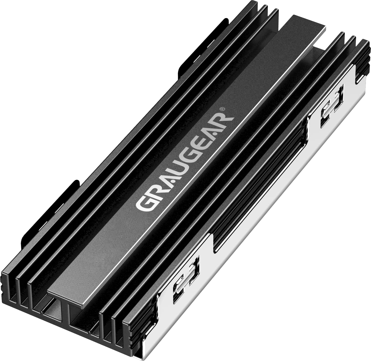 GRAUGEAR M.2 2280 NVMe SATA SSD Heatsink, Aluminum Alloy Plate-Fin Design, PS5 Heatsink Cooler Kit, Suitable for PlayStation5 and PC, 2 Thermal Conductivity Pads incl. [G-PS5HS02]