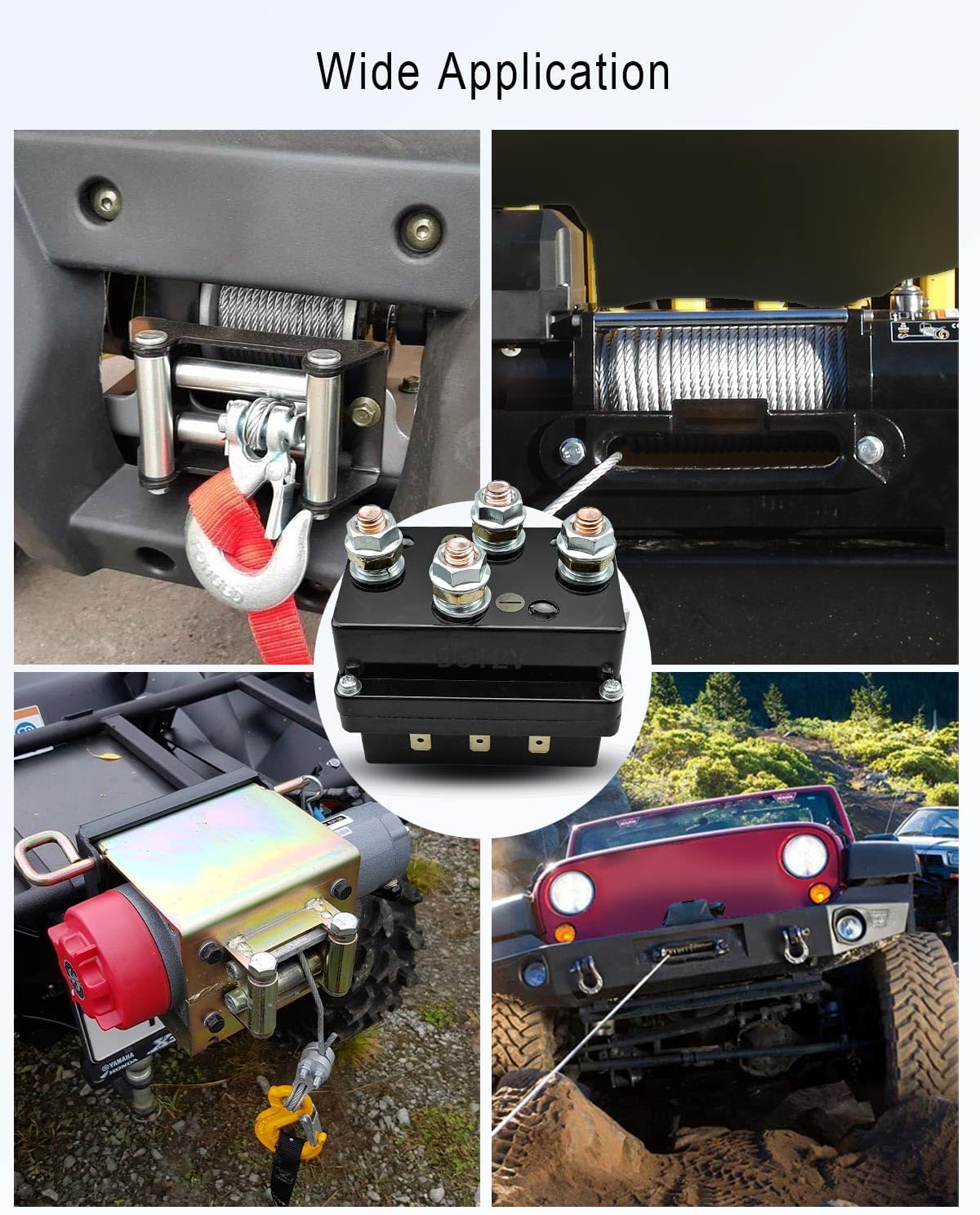 GMURA Wireless Winch Remote Control Kit, 12V 500A Winch Solenoid Contactor Relay & 12V Wireless Winch Receiver & 2Pcs Remote Controller, for 8000lbs-17000lbs ATV UTV Trailer Winches