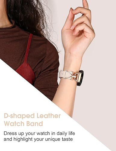 Miniatura 4 de Wearlizer Correa de cuero compatible con Samsung Galaxy Watch 54 de 1575in 1732inWatch 5 Pro de 1772inWatch 4 Classic de 1654in 1811in correa de