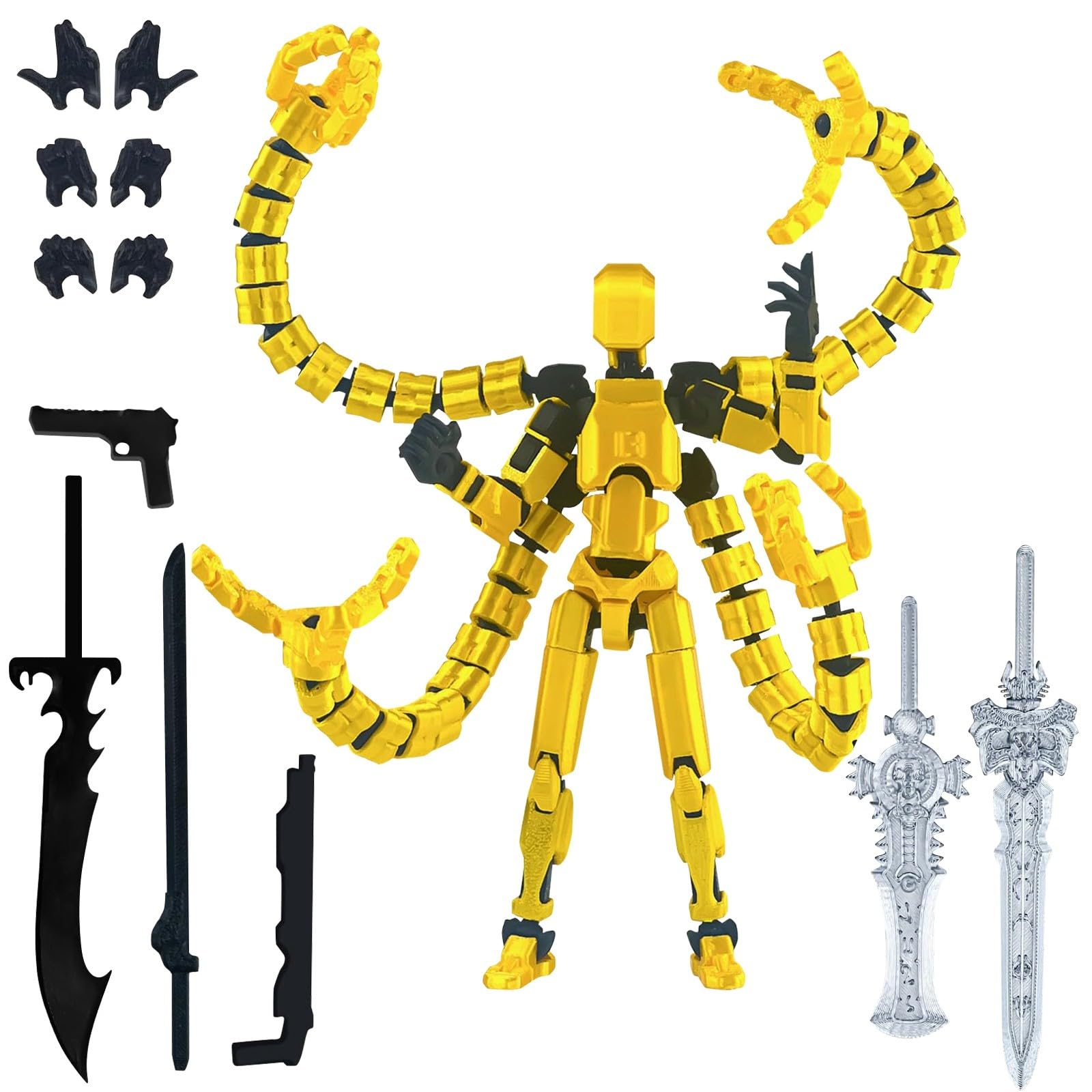 T13 Action Figure Set, 3D Printed Multi-Jointed, Multi-Articular Titan 13 Dummy Mobile Robot, Desktop Decorations for Game Lovers Toys A02