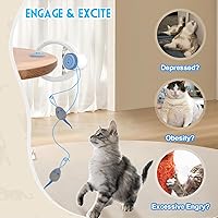 Vista 8 de Cat Toy Interactive for Indoor Cats, Smart USB Rechargeable Door Hanging Automatic Retractable Kitten Toys, Teaser Electronic Self Play Feather Cat