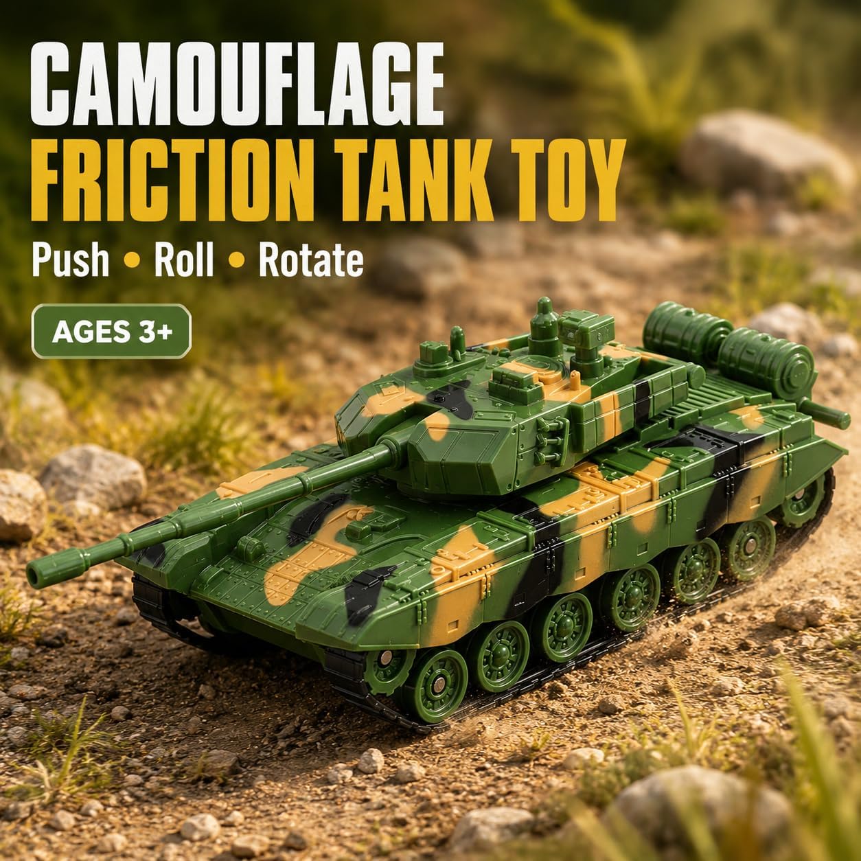 Toddmomy Tank Models Plastic Tanks Kids Friction Powered Vehicle Toys Desk Decor for Kids Boys Girls Sandbox Outdoor Play Toy & Mini Collectible Vehicle, Bonus Desk Decor image 5