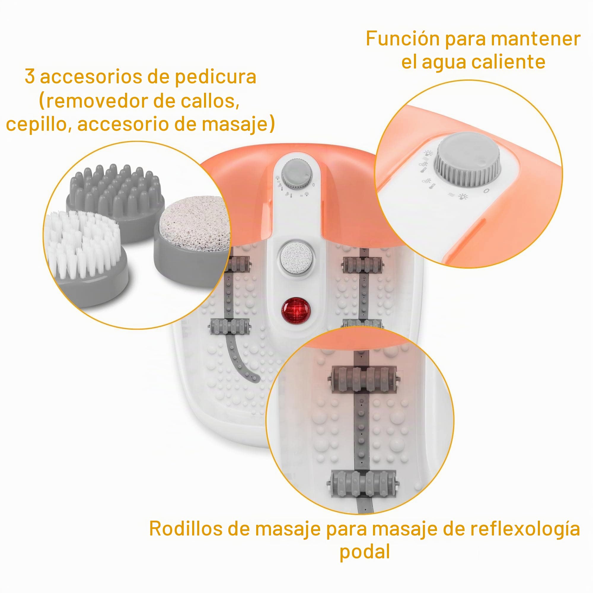 medisana FS 883 spa de pies, baño de pies eléctrico, bañera de pies | con masaje de reflexología podal, función de mantener el calor, masaje de vibración, accesorios de pedicura