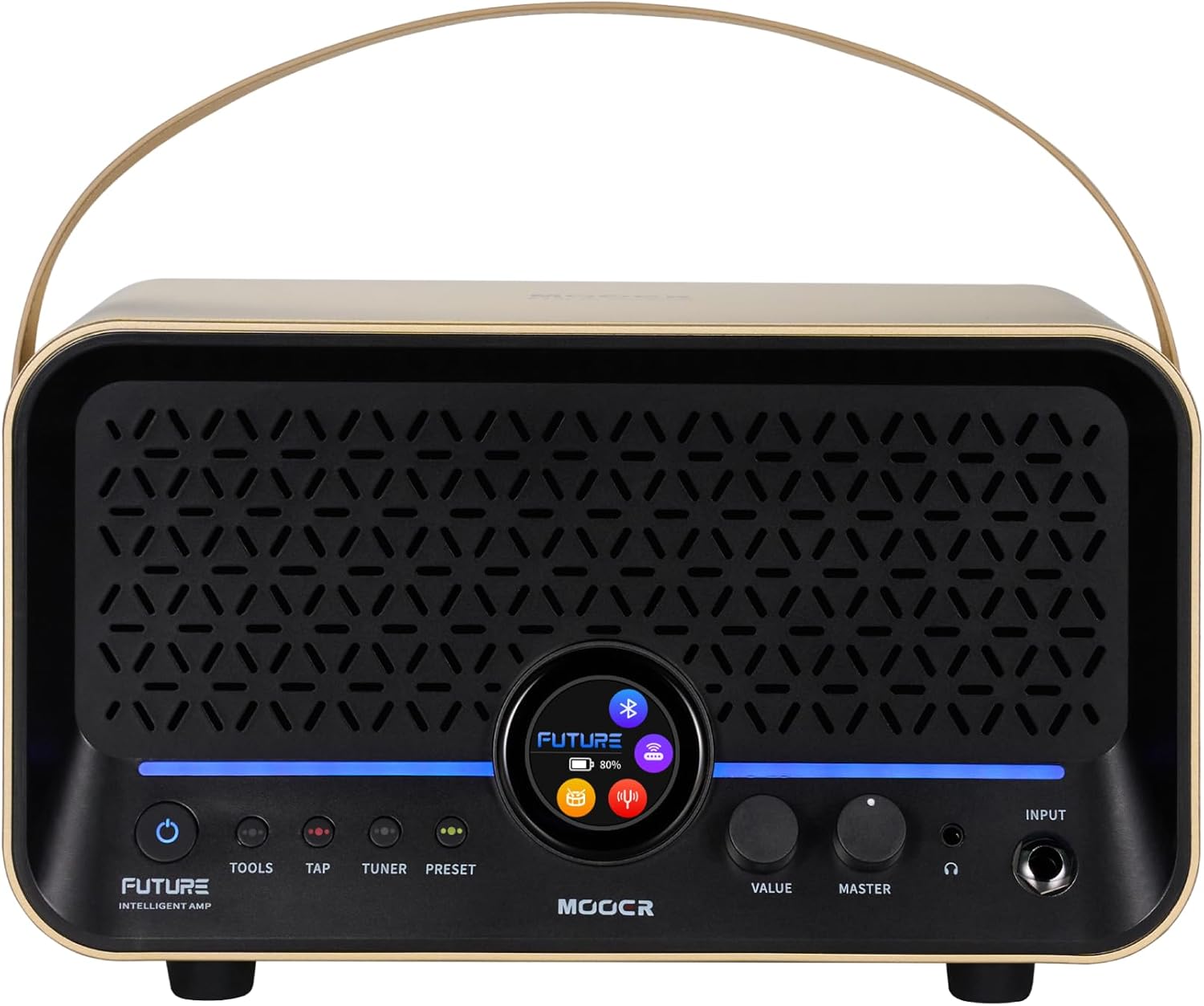 MOOER F15i AI Smart Guitar Amp Touch Screen 15W With Effects Application, 6 Hours Playtime, 55 Amp Models, 66 Effects Types, Loop/Drum Machine/Mod/Reverb/Delay, OTC Record For Electric Guitar And Bass