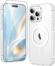 FNTCASE for iPhone 16 Pro Case: iPhone 16 Pro Phone Clear Case Magnetic Military Grade Drop Protection Anti Yellowing Cell Phone Cover - Rugged Shockproof Protective Bumper Transparent Cases (A-Clear)