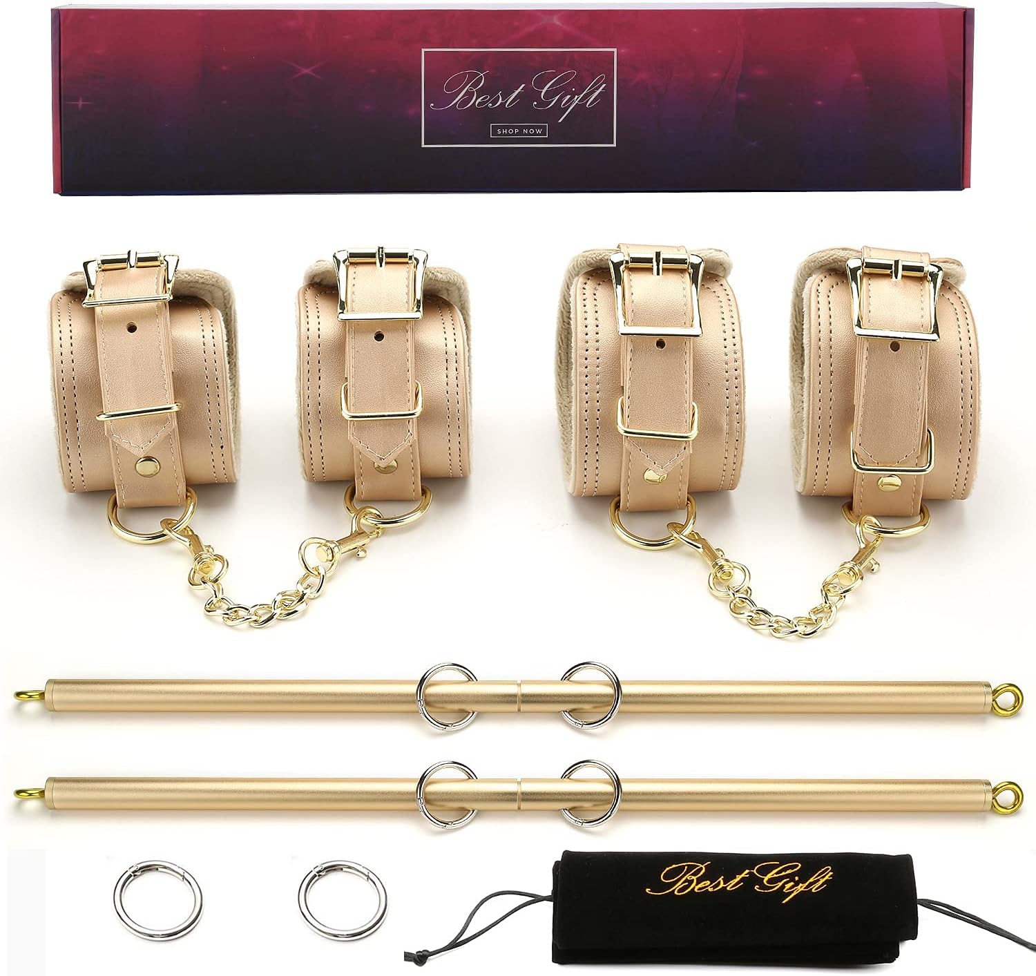 EXREIZST Gold Portable Exercise Spreader Bar, Restore Pilates Sports Aid Training Fitness Gear Pilates Aid Kit, Home Yoga Gym Kit