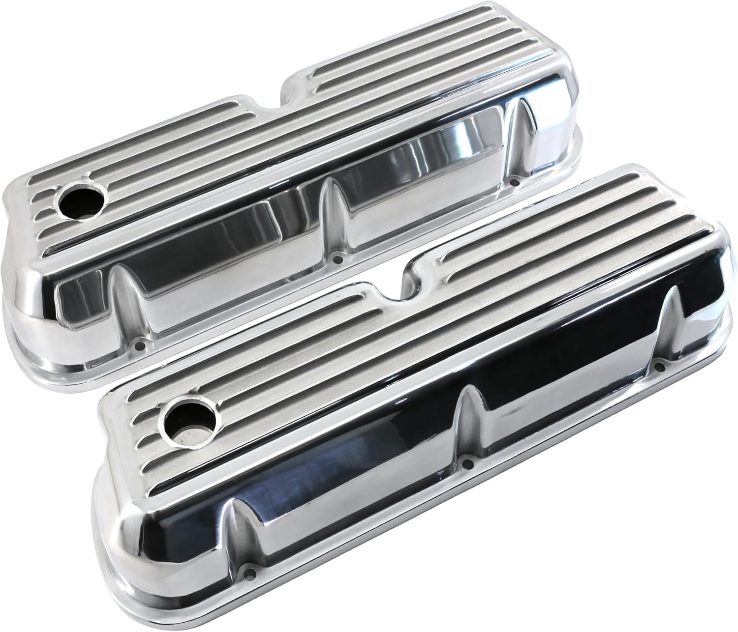CFR Performance Compatible/Replacement Aluminum Ford Small Block 289-302-351W-5.0L Tall Full Finned Valve Covers – Polished Finish