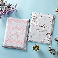 Vista 2 de SHIPKEY 100 sobres de polietileno rosas de agradecimiento de 10 x 13 pulgadas, sobres de polietileno reutilizables para joyas, aretes, sobres