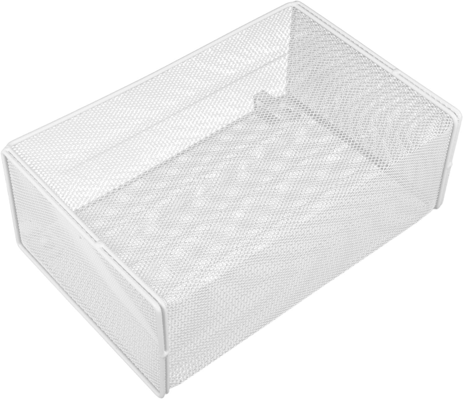 Metal Hanging Basket for Bedside Table with Hooks, Iron Bed Storage Organizer Shelf for College Dorm, Efficient Space Utilization and Load Bearing, Minimalist White Hanging Shelf