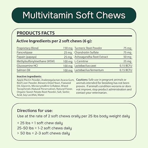 Miniatura 2 de PetMeds Masticables multivitamínicos para perros Suplemento diario con algas, espirulina, ashwagandha, glucosamina y probióticos para la salud