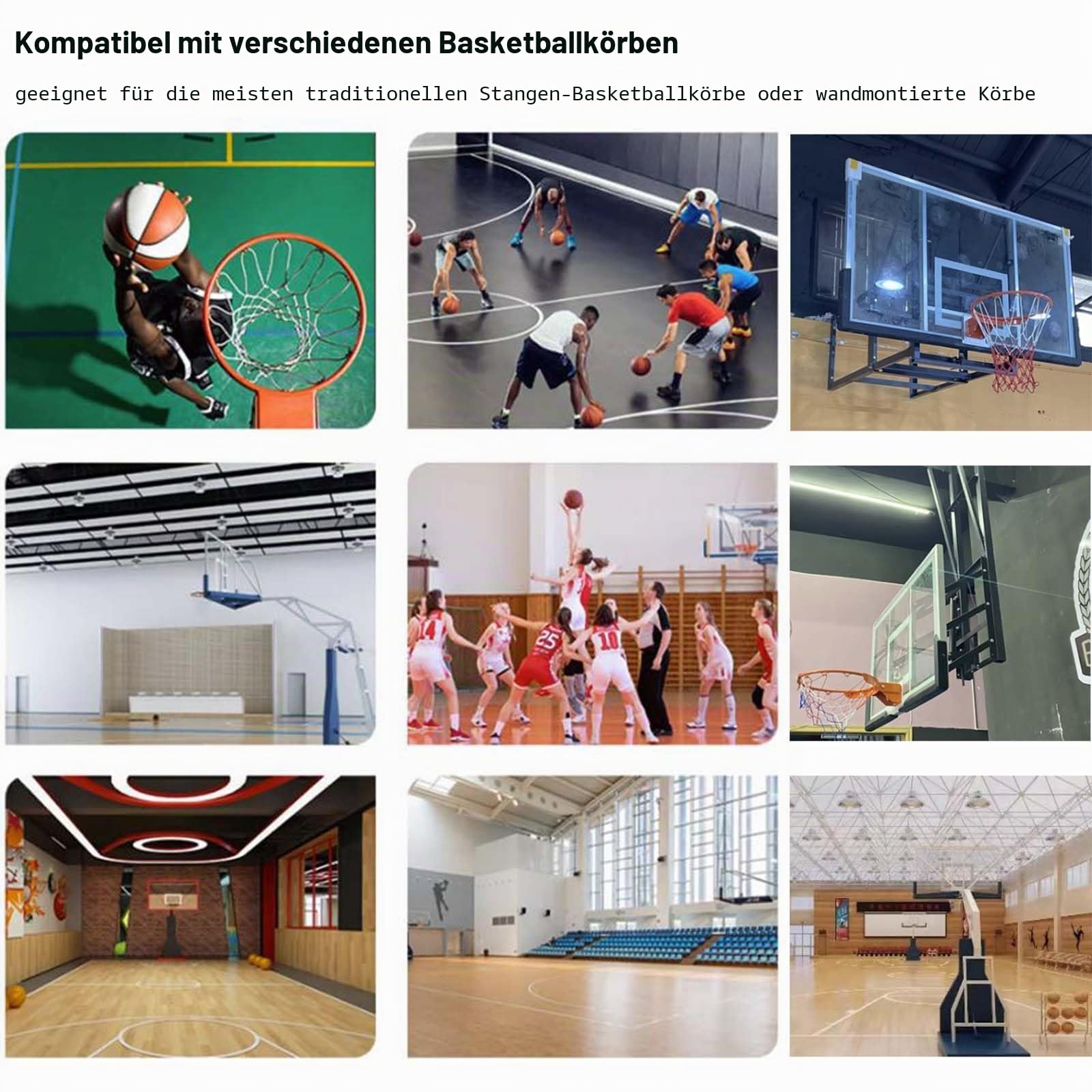 Basketball Rebounder Rücklaufsystem Hängende schwarze Basketball-Schuss-Trainingshilfe, Einfach einzurichtende Basketball-Schussrückgabevorrichtung aus Metall, 180° drehbares Schießübungs-Basketball-R