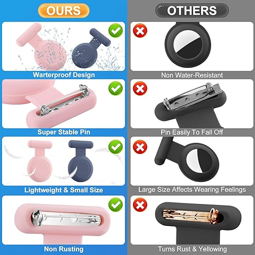 Miniatura 3 de Soporte impermeable compatible con AirTag para niños (paquete de 4), funda oculta con alfiler, clip de rastreador GPS compatible con Apple Air Tag,